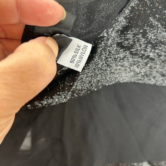 Chado Ralph Rucci sheer top black striped couture medium party holiday event - Picture 3 of 6